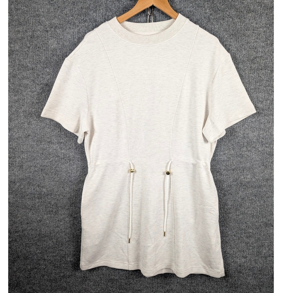 Varley DoubleSoft Maple Dress L Oatmeal Heather Short Sleeve Mini Super Soft